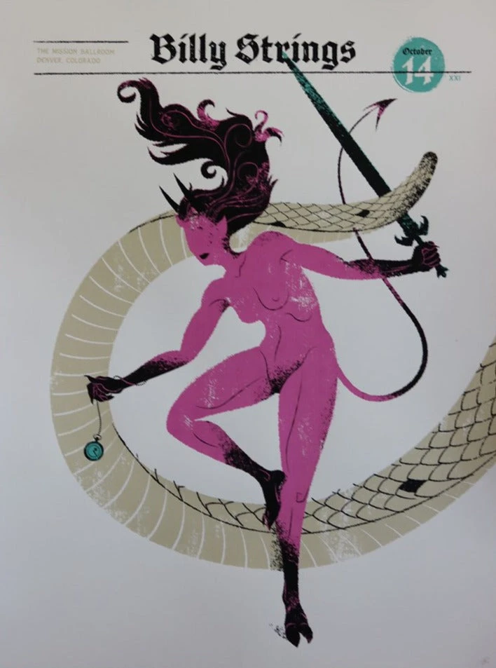 Billy Strings - 2021 Delicious Design League Poster Denver, CO 10/14 AP Colorado