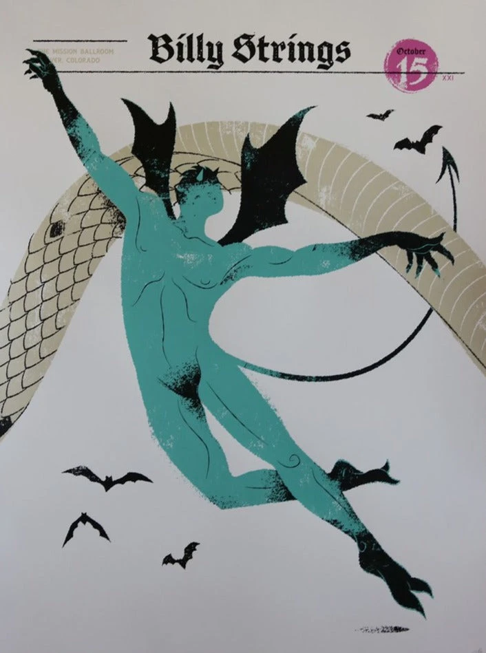 Colorado Billy Strings - 2021 Delicious Design League Poster Denver, CO 10/15 AP