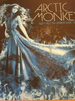 Arctic Monkeys - 2014 Todd Slater Poster Seattle, WA Paramount Theatre Blue Gig Posters