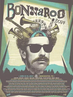 Bonnaroo - 2014 Status Serigraph Poster Print Elton John Kanye West Jack White