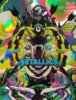Foil Posters Metallica - 2019 Erica Henderson Poster Milan, Italy FOIL San Siro