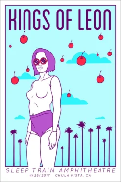 Kings Of Leon - 2017 Tyler Skaggs Poster Chula Vista, CA, Sleep Train Amphitheat