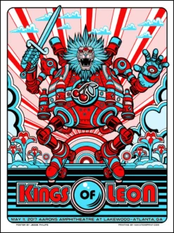 Kings Of Leon - 2017 Jesse Philips Poster Atlanta, GA Aarons Amphitheatre Gig Posters