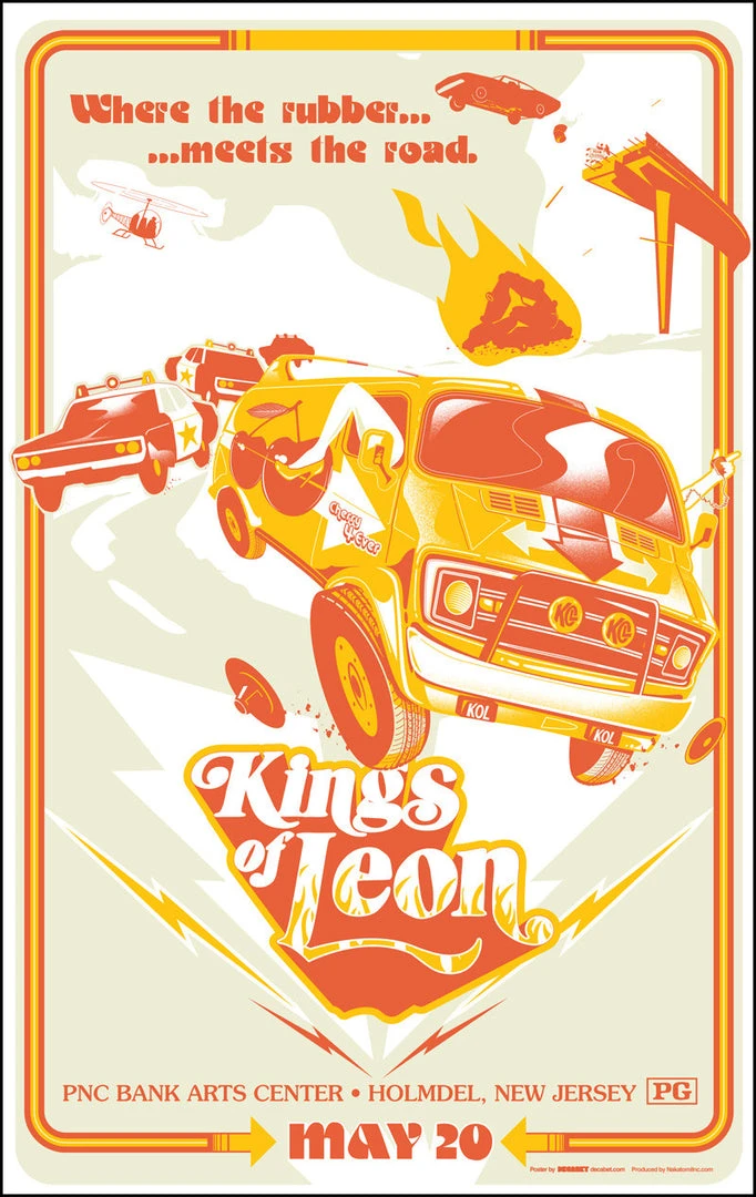 Kings Of Leon - 2017 Jason Malmberg Poster Holmdel, NJ, PNC Bank Arts Center Gig Posters