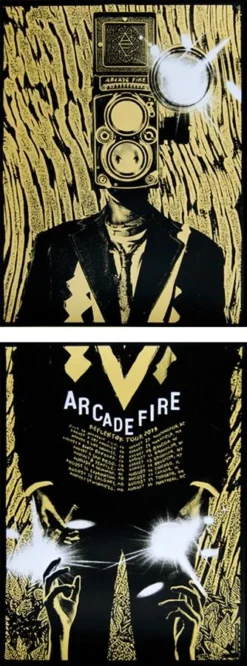 Arcade Fire - 2014 Rob Jones Poster Print Reflektor Tour SUNSHINE Silent Giants