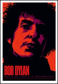 Gig Posters Bob Dylan - 2008 Ken Taylor Poster Evansville, IN Mesker Signed