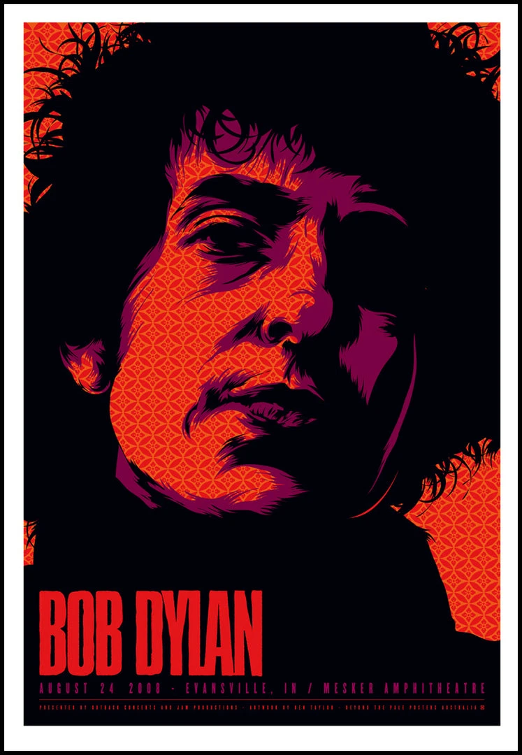 Gig Posters Bob Dylan - 2008 Ken Taylor Poster Evansville, IN Mesker Signed