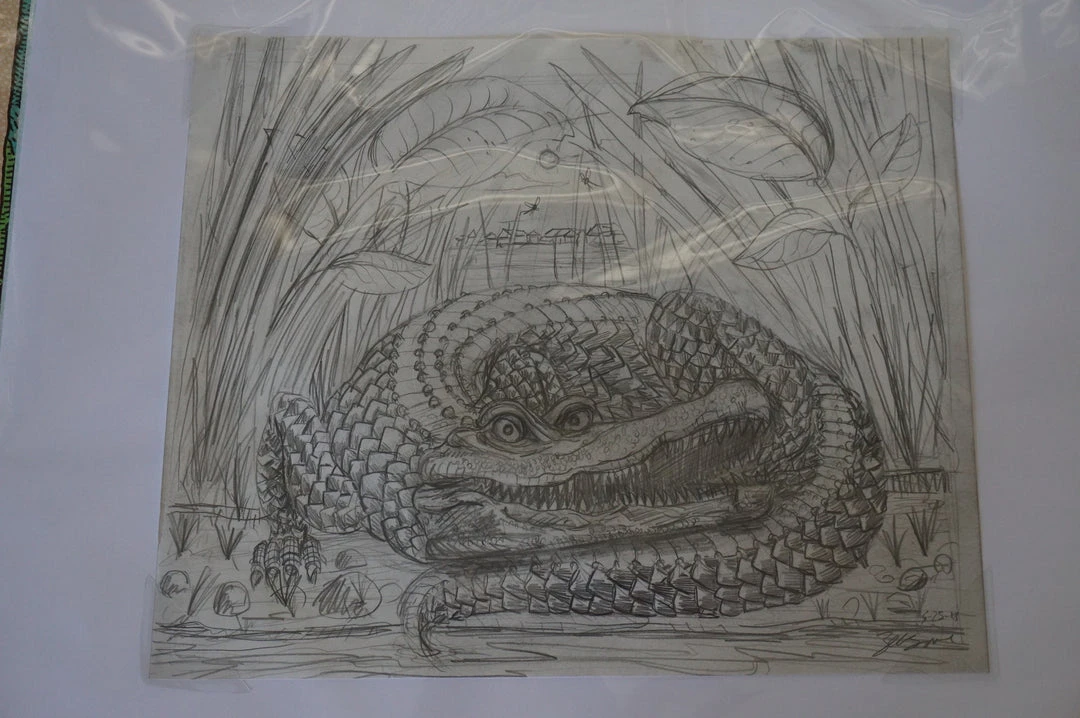 Art Prints The Enormous Crocodile - 2015 Zeb Love Original Sketch Drawing