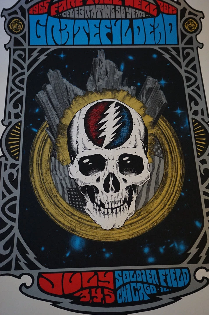 Grateful Dead - 2015 Alan Forbes Poster Chicago, IL Steal Your Face