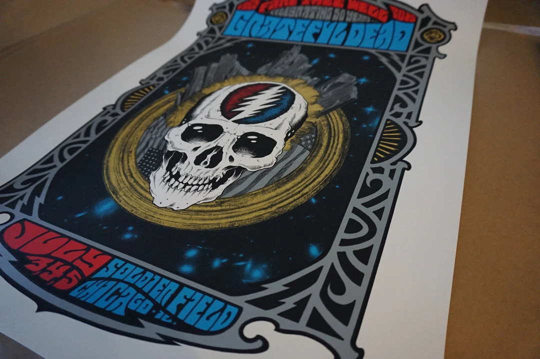 Grateful Dead - 2015 Alan Forbes Poster Chicago, IL Steal Your Face