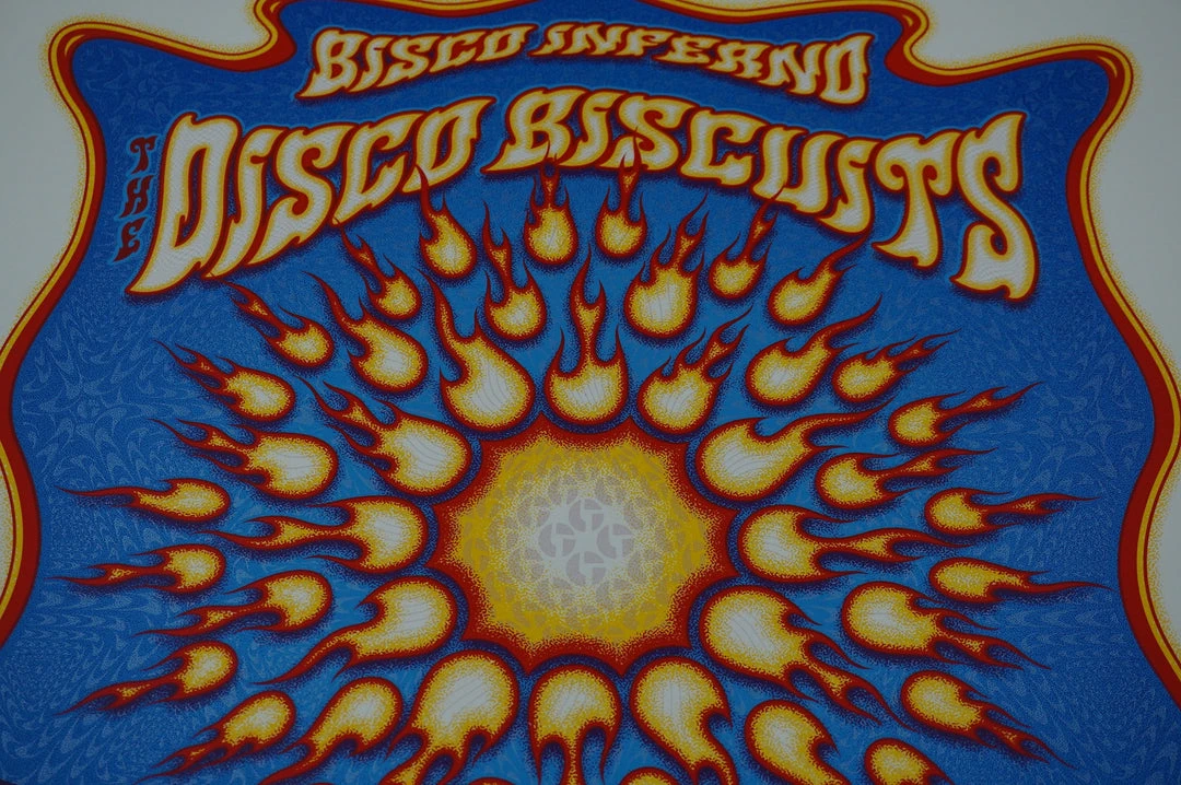 Bisco Inferno - 2015 Dave Hunter Poster Disco Biscuits Denver, CO Red Rocks Colorado