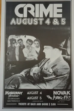Crime - 1977 James Stark Poster Novak Avengers San Francisco Gig Posters