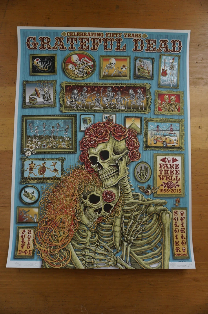 Grateful Dead Chicago - 2015 EMEK Poster Fare Thee Well 87/150 GD50
