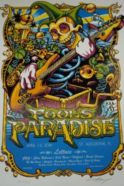 Fool's Paradise - 2016 AJ Masthay Poster St Augustine, FL Gig Posters