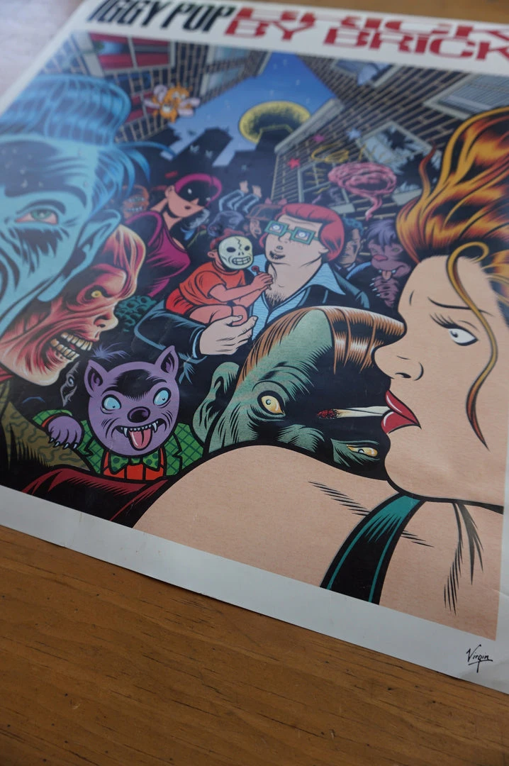 Sold Out Posters Iggy Pop - 1990 Virgin Records Promotional Two Sided Poster Gig Posters