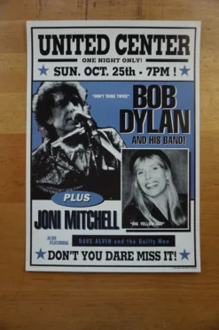 Bob Dylan - 1998 Geoff Gans Poster United Center Chicago, IL