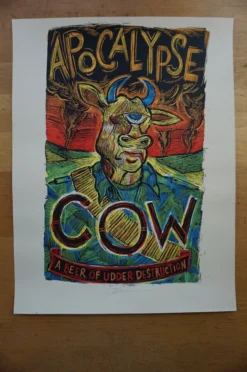 Apocalypse Cow - 2009 Dan Grzeca Poster Chicago, IL Three Floyds Art Prints