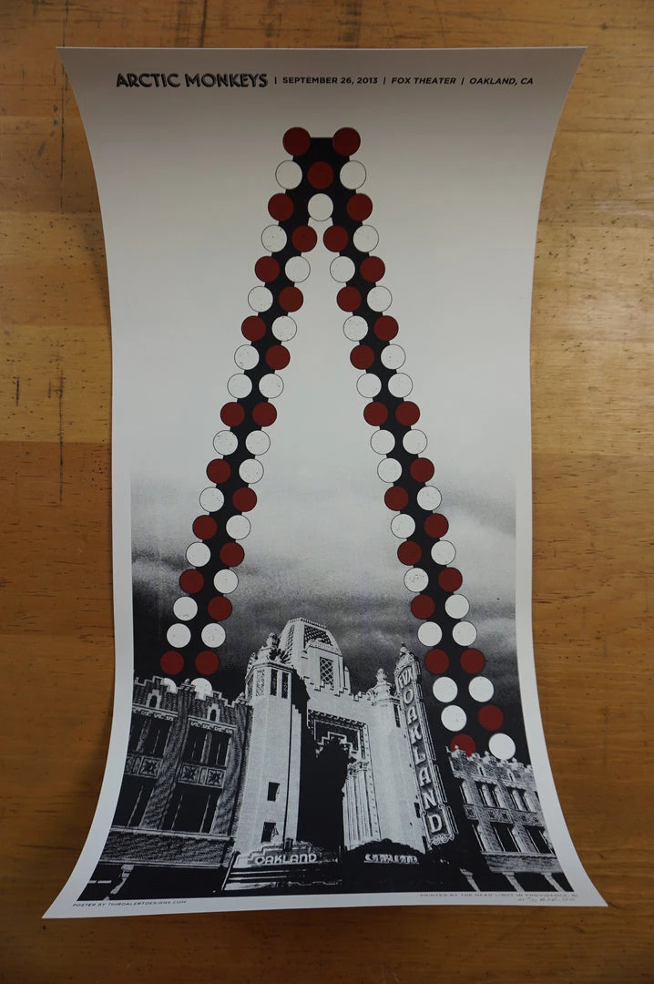 Arctic Monkeys - 2013 Third Alert Designs Poster Oakland CA Fox Theater