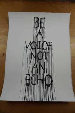 Be A Voice Not An Echo - 2015 Hijack Poster Street Art Brainwash Mr Brainwash