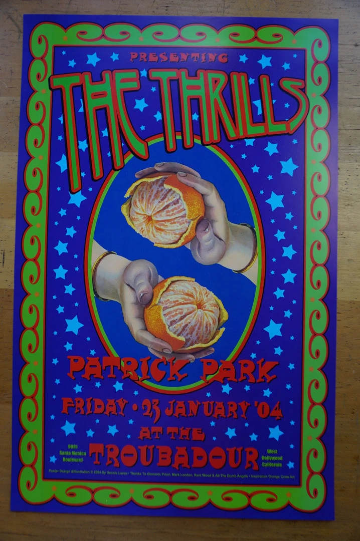 The Thrills - 2004 Dennis Loren Poster Patrick Park Troubadour Gig Posters