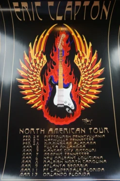 Eric Clapton - 2010 Stanley Mouse Poster US Tour Guitar Print