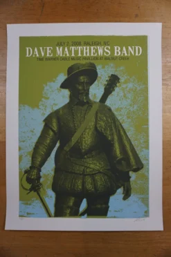 Dave Matthews Band - 2008 Methane Poster Raleigh Walnut Creek 1st Gig Posters