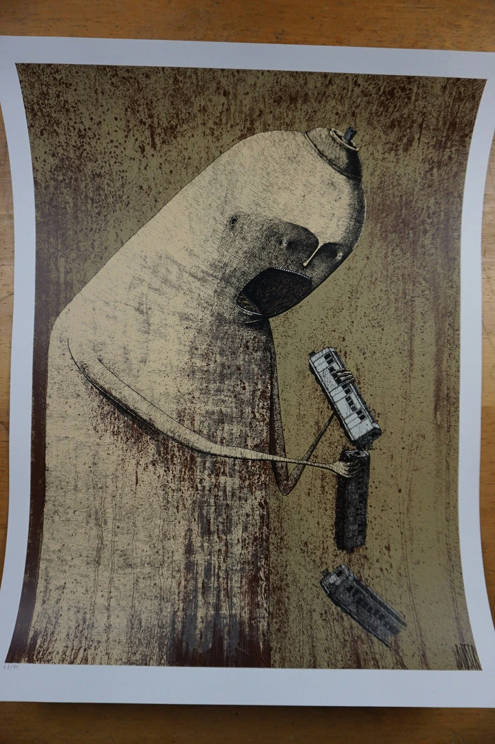 Hunger - 2015 Bisser Poster Street Art Screen Print