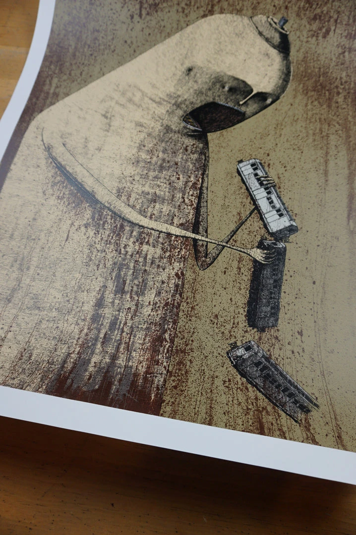 Hunger - 2015 Bisser Poster Street Art Screen Print