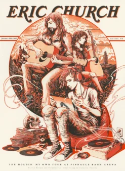 Eric Church - 2017 Miles Tsang Poster Lincoln, NE AP Record Year RED Gig Posters