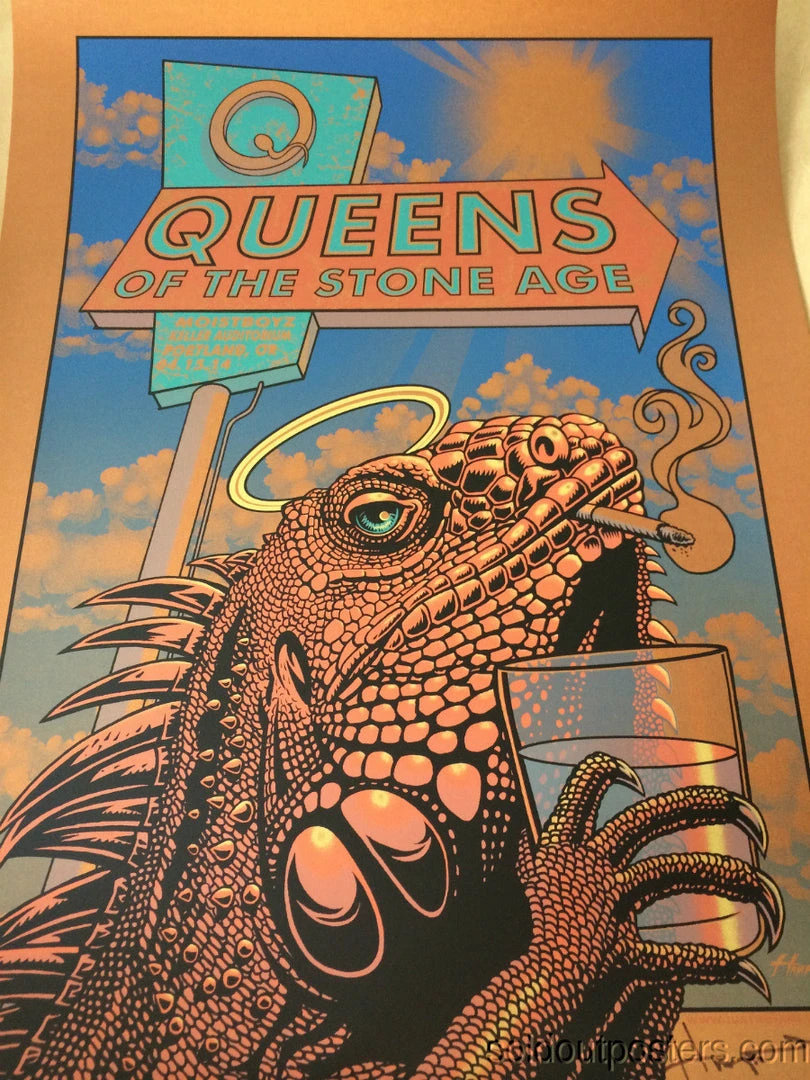 Queens Of The Stone Age Justin Hampton Poster Print QOTSA Portland, COPPER Ed