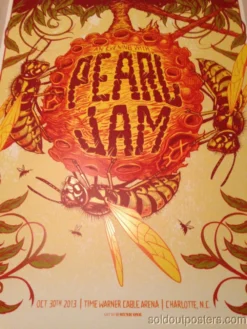 Pearl Jam - 2013 Munk One Poster Charlotte NC Time Warner Cable Arena Gig Posters
