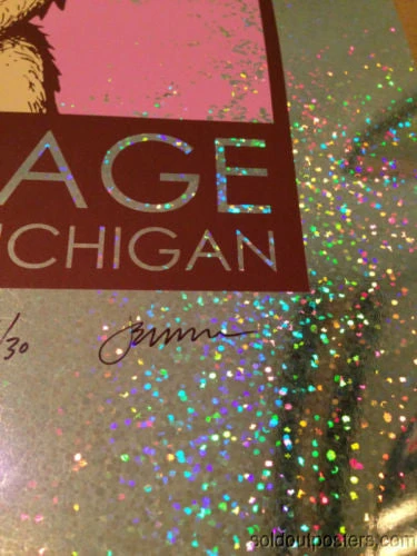 Queens Of The Stone Age - 2013 Jermaine Rogers Poster Detroit FOIL Fillmore