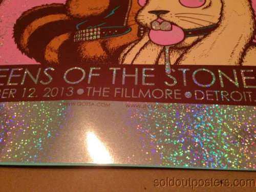 Queens Of The Stone Age - 2013 Jermaine Rogers Poster Detroit FOIL Fillmore