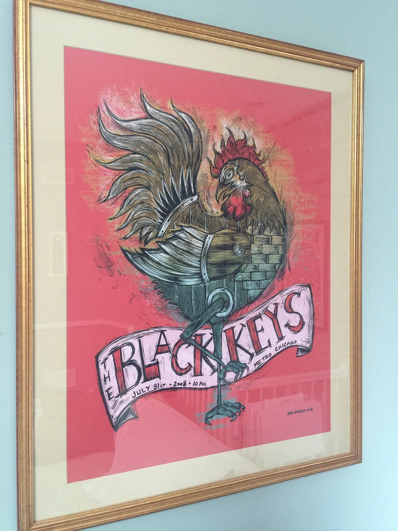 The Black Keys - 2008 Dan Grzeca Poster From The Metra Chicago Pre-Lollapalooza Chicago, IL