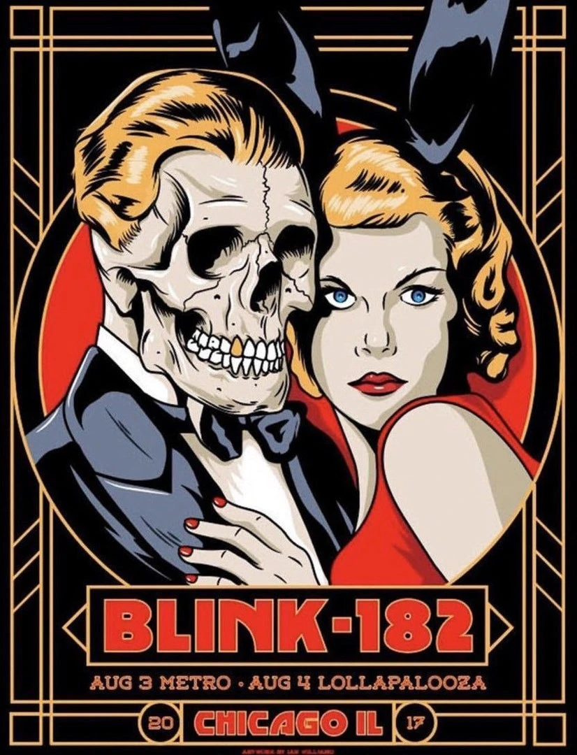 Chicago, IL Blink 182 - 2017 Ian Williams Poster Chicago, Lollapalooza, Metro