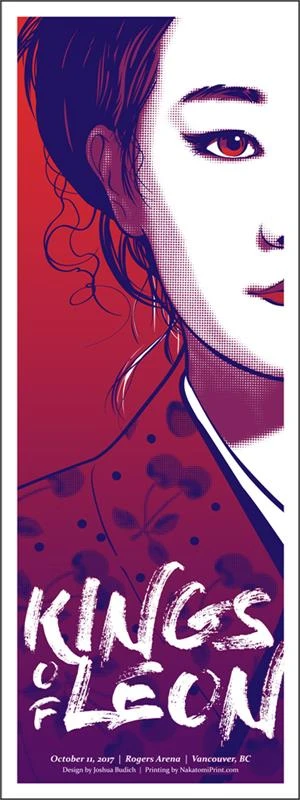 Kings Of Leon - 2017 Josh Budich Poster Vancouver, BC Rogers Arena