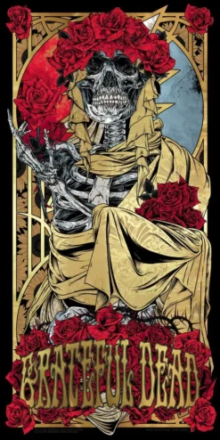 Grateful Dead - 2021 Rhys Cooper Poster Art Print Gold Foil