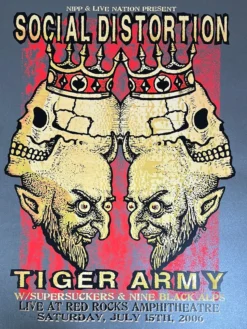 Social Distortion - 2006 Lindsey Kuhn Poster Red Rocks Morrison, CO Colorado