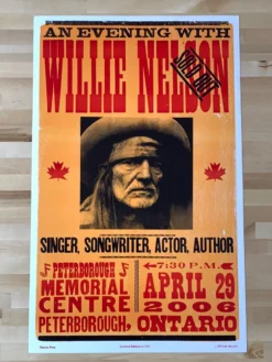 Gig Posters Willie Nelson - 2006 Hatch Show Print 4/29 Poster Peterborough, Ontario