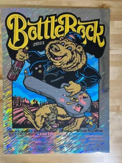 Foil Posters BottleRock Festival - 2021 Ames Brothers Poster Napa, CA FOIL