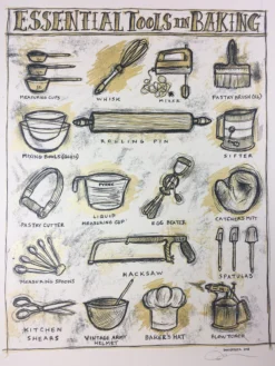 Essential Tools In Baking - 2012 Dan Grzeca Poster Art Print Art Prints