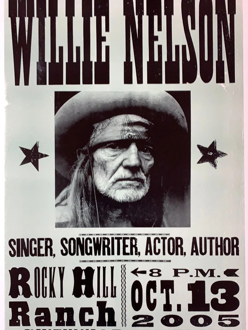 Gig Posters Willie Nelson - 2005 Hatch Show Print 10/13 Poster Smithville, TX
