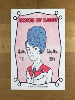 Gig Posters Kings Of Leon - 2017 Tyler Skaggs Poster Austin, Texas 360 Amphitheater