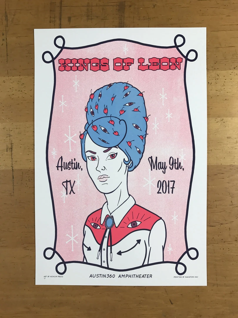 Gig Posters Kings Of Leon - 2017 Tyler Skaggs Poster Austin, Texas 360 Amphitheater