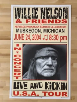Gig Posters Willie Nelson - 2004 Franks Brothers 6/24 Poster Muskegon, MI