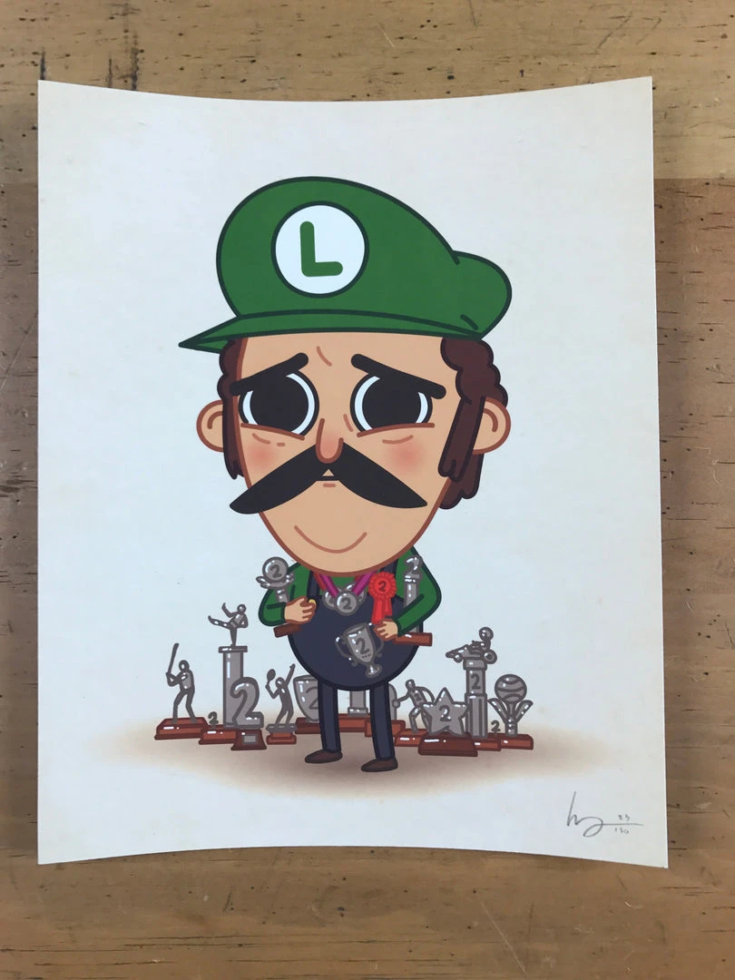 First Loser - 2016 Mike Mitchell Poster Luigi, Mario Brothers Art Prints