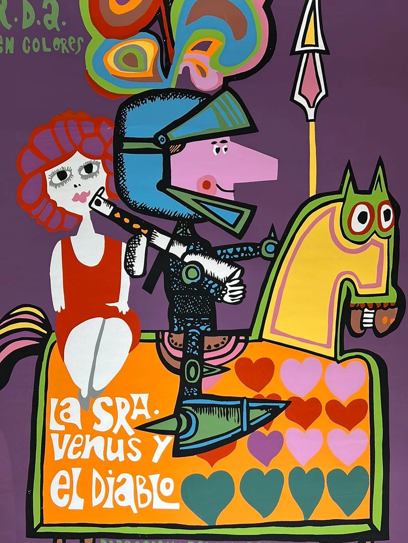 Eduardo Munoz Bachs La Sra Venus Y El Diablo - 1969 Cuban Movie Poster Original Vintage