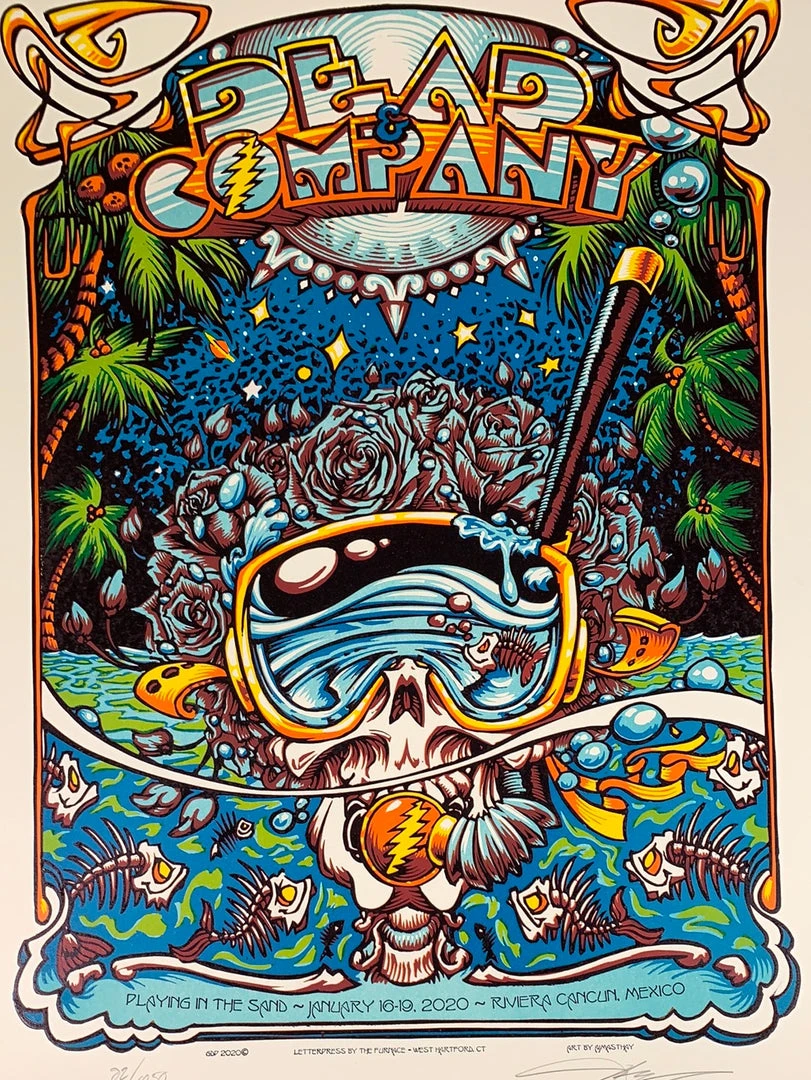 Dead & Company - 2020 AJ Masthay Poster Rivera Cancun Mexico Gig Posters