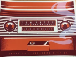 Tom Petty - 2017 Dan Stiles Poster S/N Oklahoma City, OK 40th Anniversary Tour