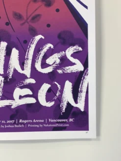 Kings Of Leon - 2017 Josh Budich Poster Vancouver, BC Rogers Arena